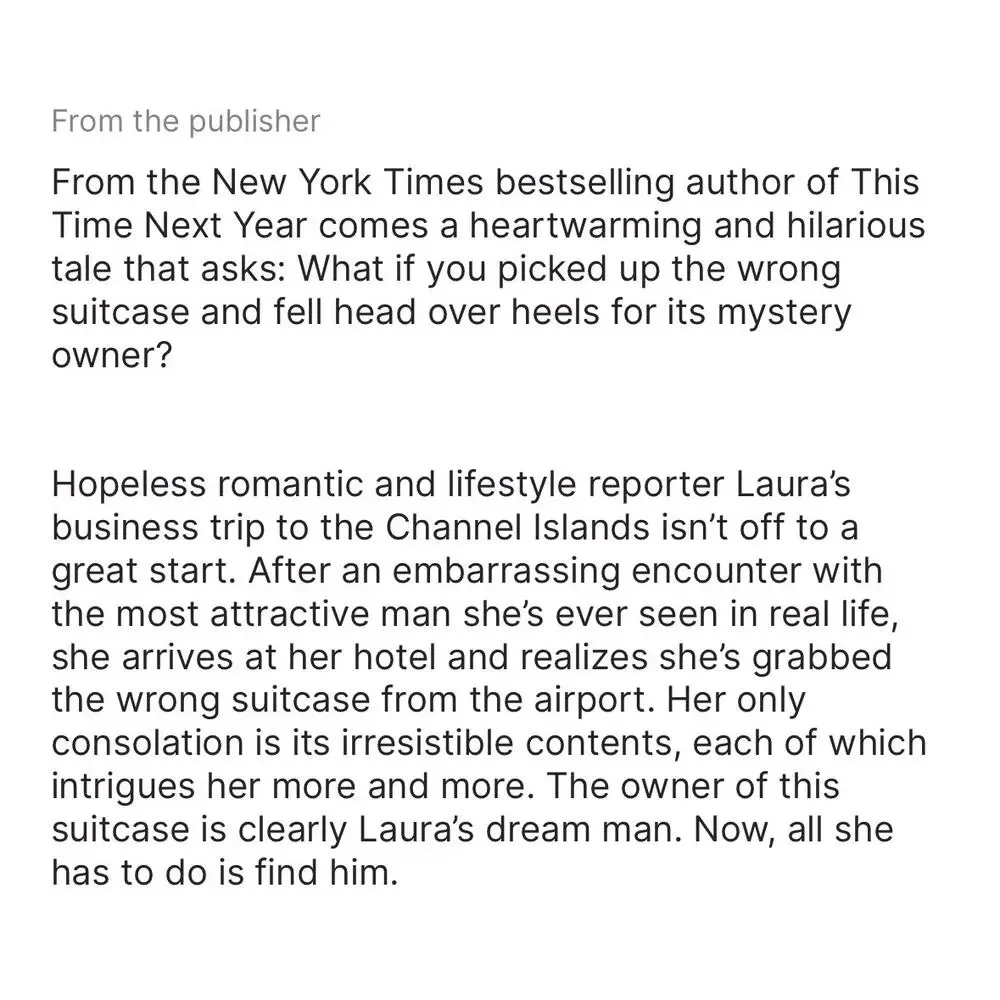 Book: Just‎ Haven't Met You Yet by Sophie Cousens